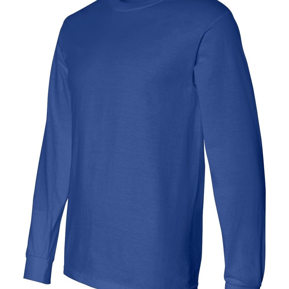 Men's Long Sleeve Casual Button-Down Shirt - Royal Blue
